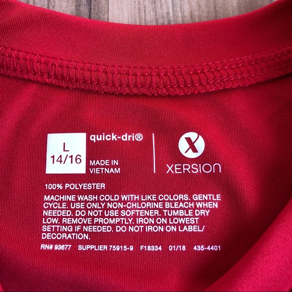 NEW Xersion Active T Shirt Red Large Boy’s NWOT - Picture 3 of 13